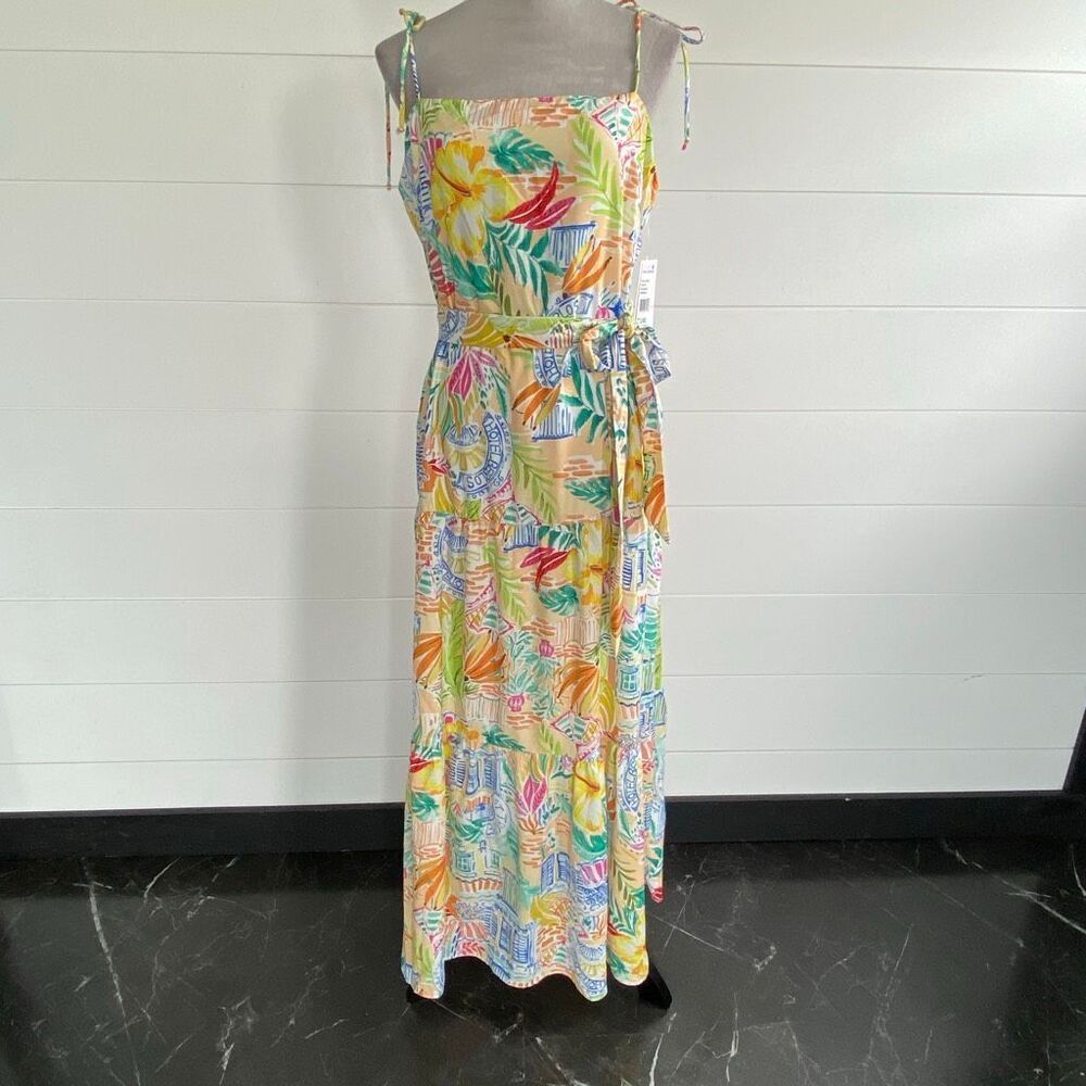 JULIA JORDAN Mixed Print Tiered Maxi Dress Sz Large NWT